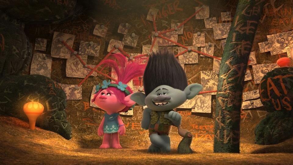 Still 1 uit de film Trolls